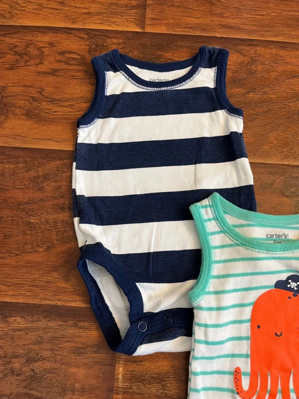 ⭐️⭐️ PICK 5 / $20 Carter's Striped Turquoise & Orange Octopus Tank One-Piece 3M